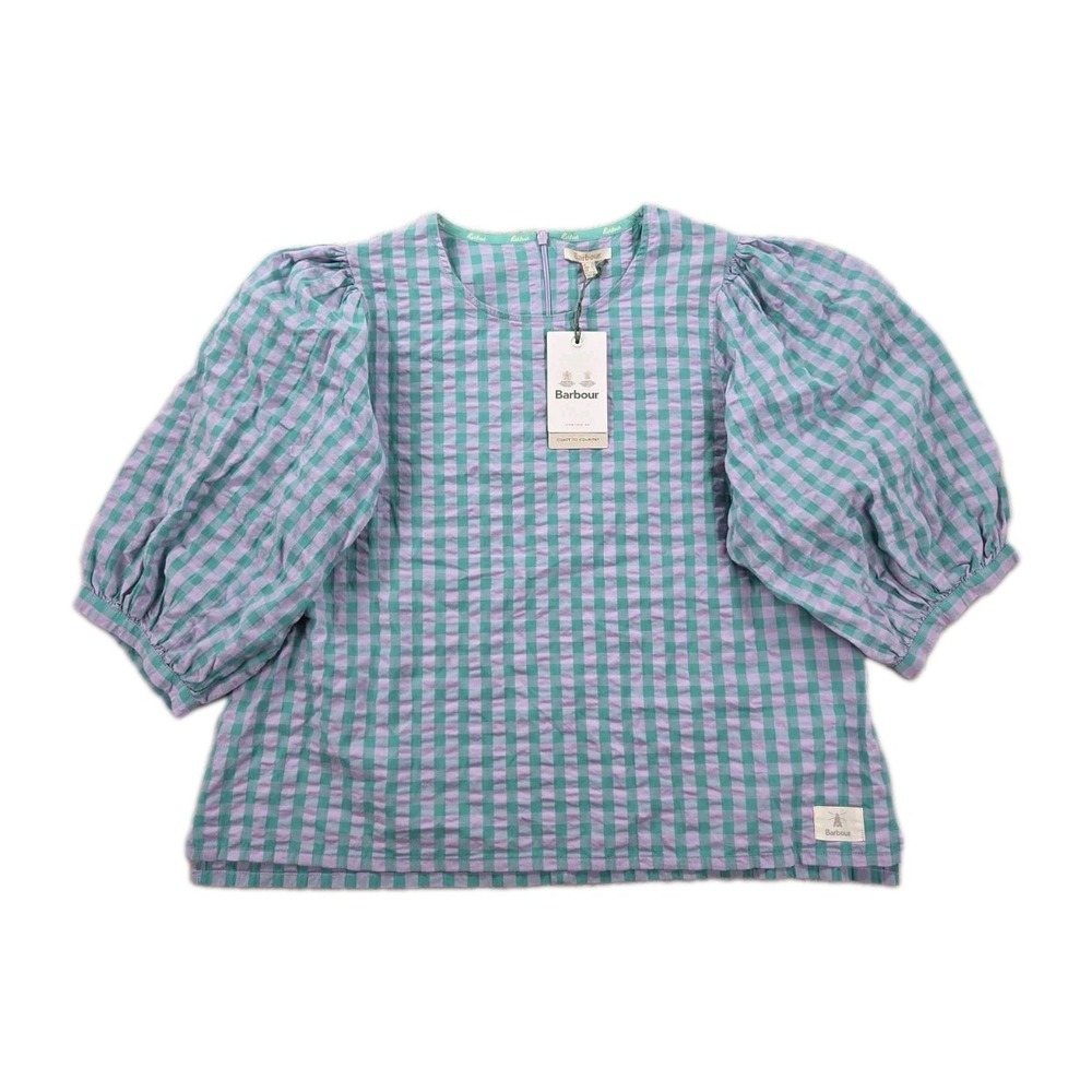 New Barbour Geranium Top Womens 12 US Seersucker